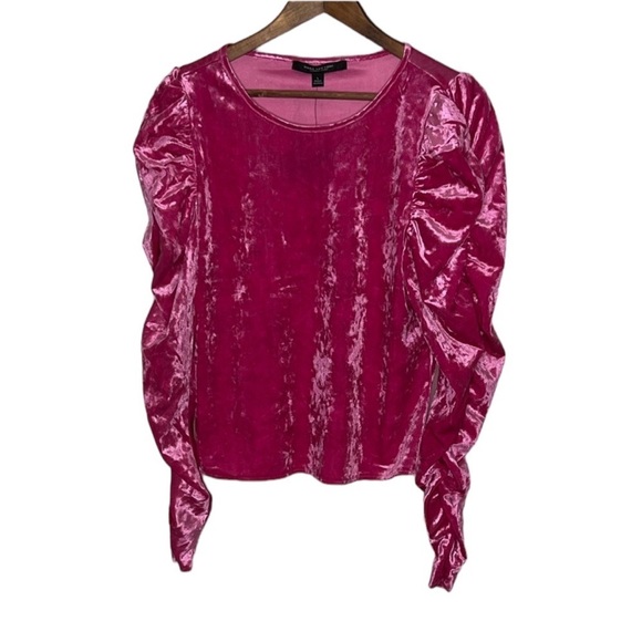 Andrew Marc New York Velvet Cinched Blouse - Picture 1 of 10